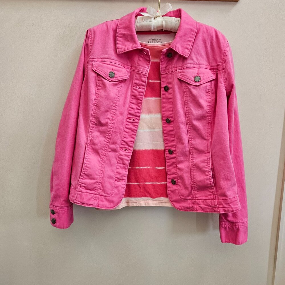 Women's Pink Jean Jacket - Size S - Picture 16 of 16